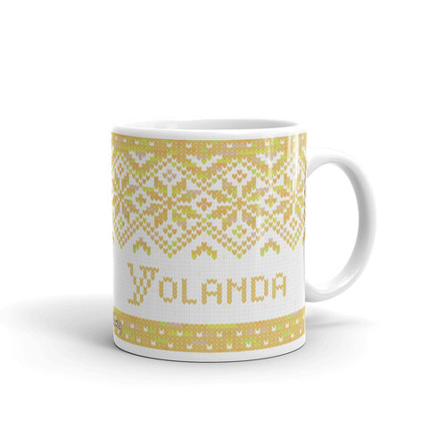 Snowflake Knitting Mug, Handpainted Yarn Mug, coffee and knitting mug, Yarn lover gift, knitter gift, knitter gift, knit gift, yarngift